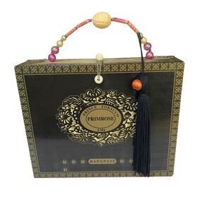 Fancy Primrose Margrave Prince Tobacco Cigar Box Beaded Fringe Tassel Clutch Bag